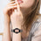 For Samsung Galaxy Watch 6 40mm / 44mm Easy Installation Stainless Steel Watch Strap 3-Bead Rhinestone Watch Band - Black - 6