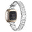 3-Bead Rhinestone Decor Smartwatch Strap for Fitbit Versa 3 / Sense , Stainless Steel Watch Band Replacement - Silver - 1