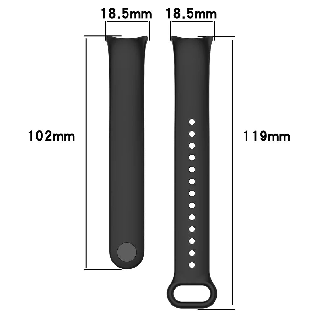 For Xiaomi Smart Band 9 NFC / Band 9 / Band 8 NFC / Band 8 Silicone Watch Bands Strap with Metal Connector - Platinum Steel Grey - 5