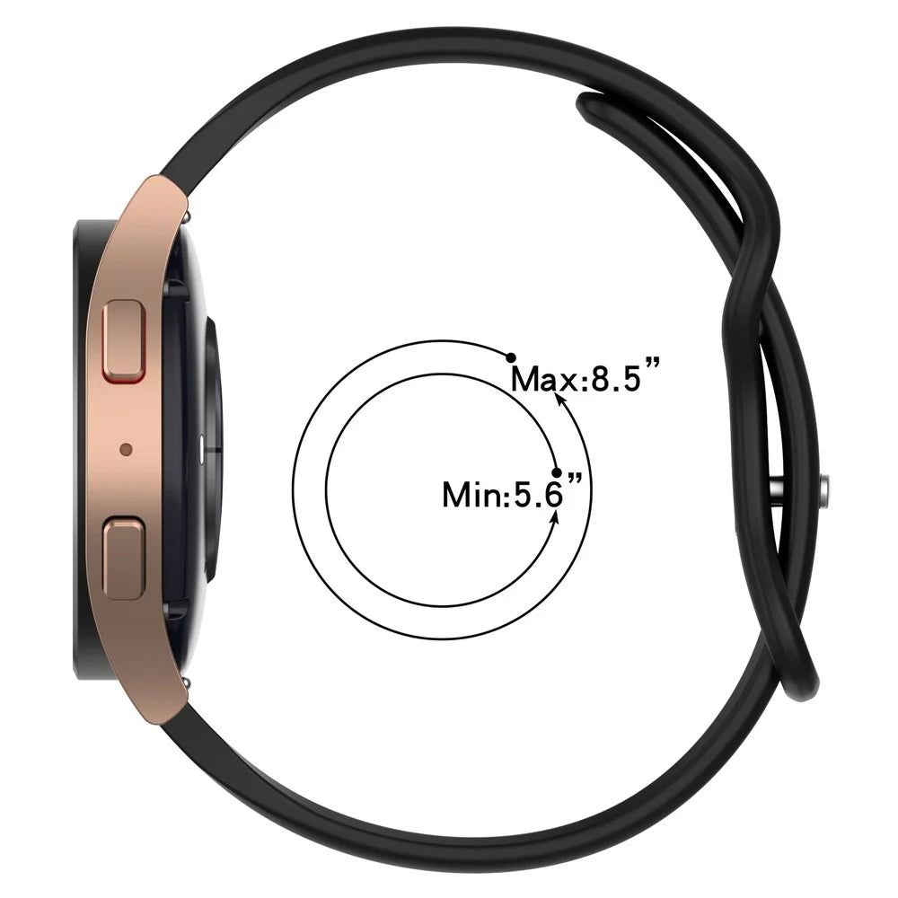 20mm Watch Band for Samsung Galaxy Watch6 40mm 44mm / Watch6 Classic 43mm 47mm / Watch 5 40mm 44mm / Watch4 40mm 44mm / Huawei Watch GT 3 42mm , Silicone  Wrist Strap - White - 5