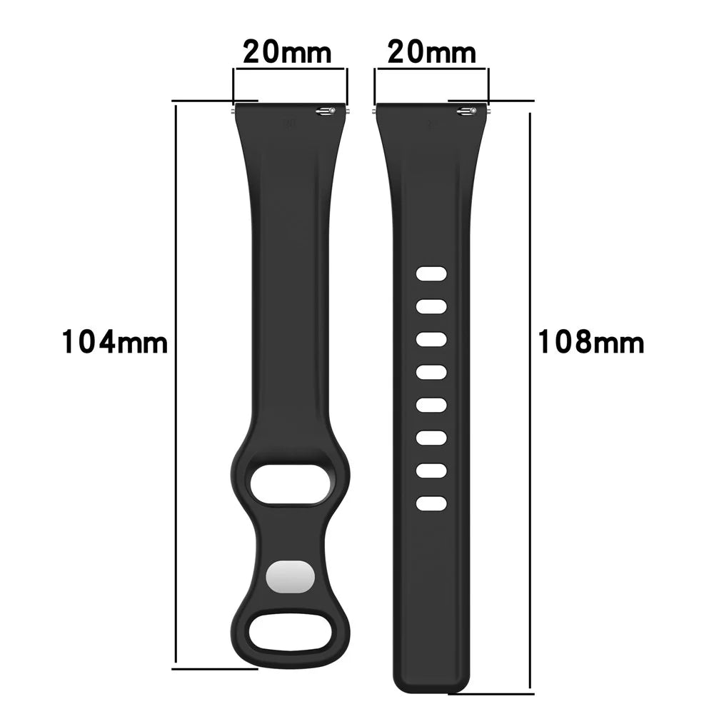 20mm Watch Band for Samsung Galaxy Watch6 40mm 44mm / Watch6 Classic 43mm 47mm / Watch 5 40mm 44mm / Watch4 40mm 44mm / Huawei Watch GT 3 42mm , Silicone  Wrist Strap - White - 7