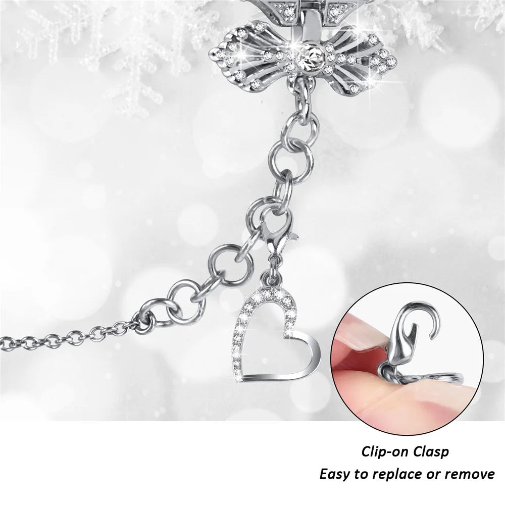 For Fitbit Versa 4 / Sense 2 Adjustable Watch Band Decorative Pendant Bracelet DIY Strap - Silver - 4