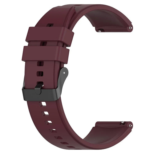 22mm Replacement Band for Huawei Watch GT 4 46mm / Watch 4 Pro / Watch 4 / Watch 3 Pro / Watch GT 3 SE Silicone Watch Strap - Wine Red - 1