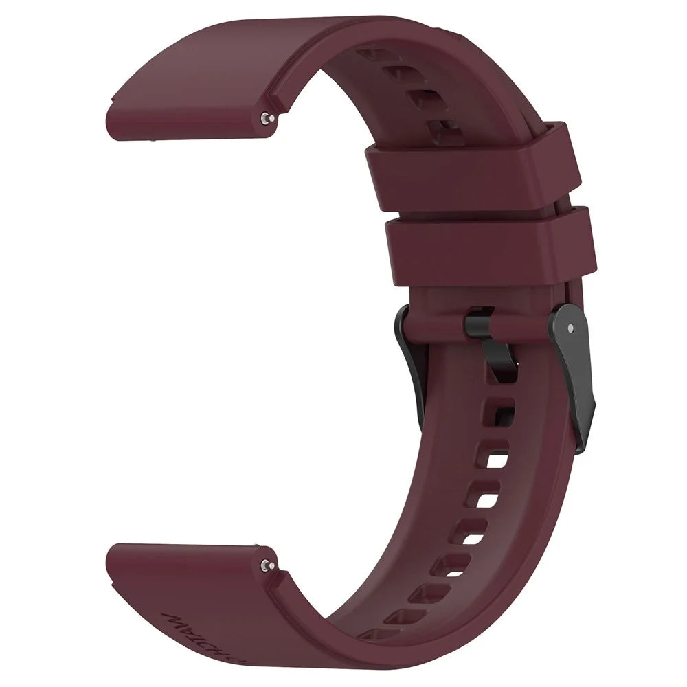 22mm Replacement Band for Huawei Watch GT 4 46mm / Watch 4 Pro / Watch 4 / Watch 3 Pro / Watch GT 3 SE Silicone Watch Strap - Wine Red - 4