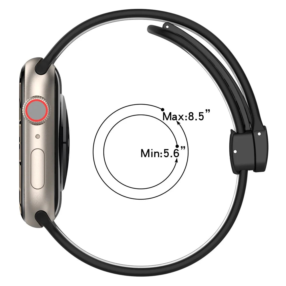 Watch Strap for Apple Watch Series 11 10 42mm / 9 8 7 41mm / SE3 SE2 SE 6 5 4 40mm / 3 2 1 38mm Dual Color Silicone Band Breathable Watch Strap - Midnight Blue / White - 5