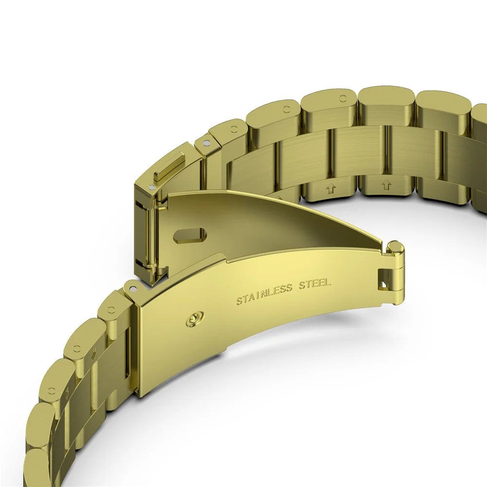 For Huawei Band 8 / Band 8 NFC / Band 9 / Band 9 NFC Smartwatch Strap Repair Part Watch Strap 3-Bead Stainless Steel Band Replacement - Gold - 5