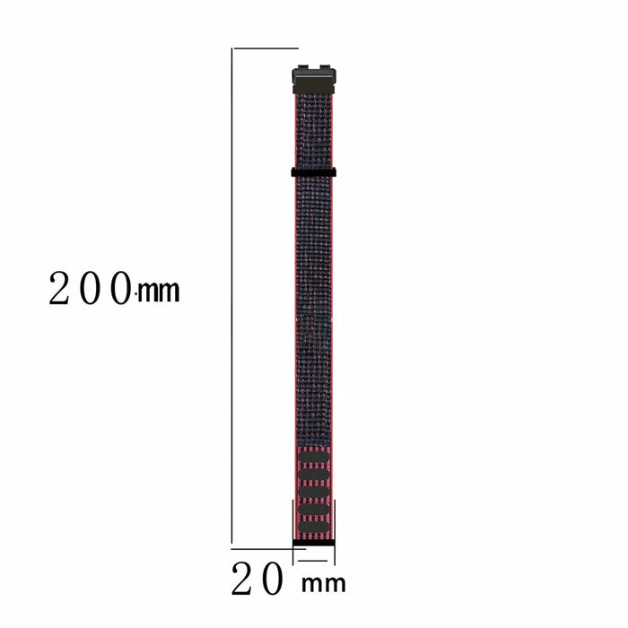 For Huawei Band 8 / Band 8 NFC / Band 9 / Band 9 NFC Nylon Watch Band Adjustable Sport Loop Breathable Replacement Strap - Black / Red - 3