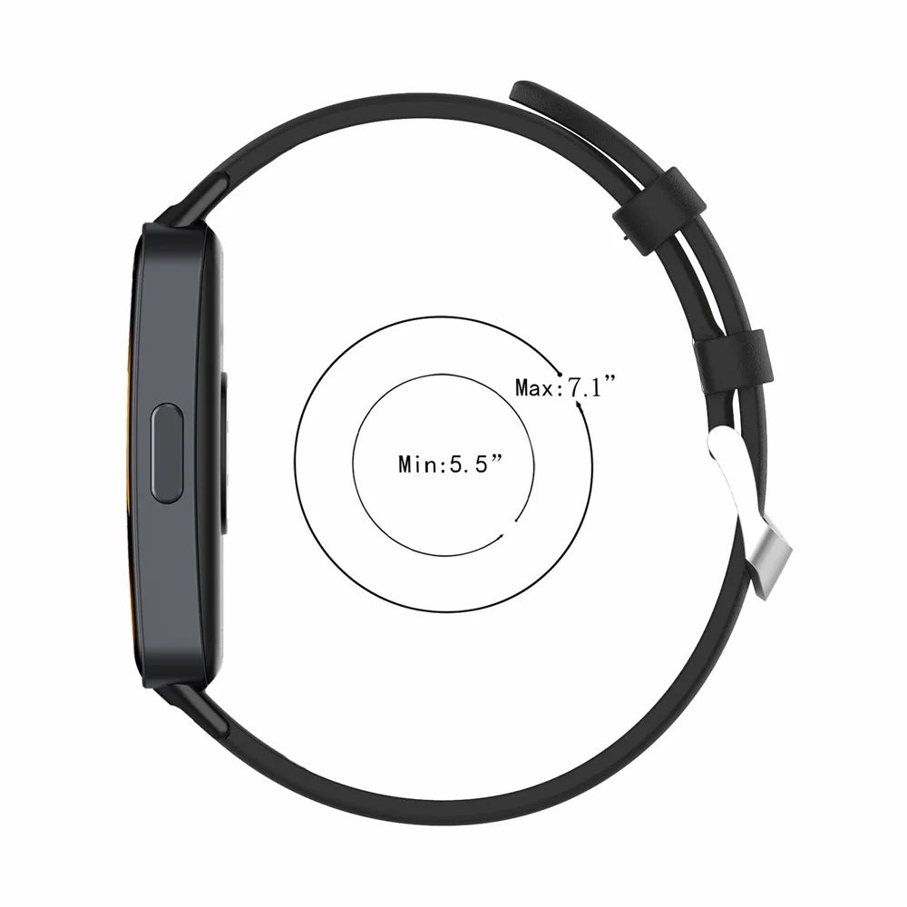 For Huawei Band 8 / Band 8 NFC / Band 9 / Band 9 NFC Watch Band Genuine Cow Leather Replacement Strap - White - 5