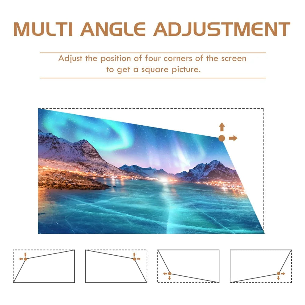 P18 Portable 3D 4K Smart Mini Projector Android 9.0 2.4G / 5G WiFi Home Movie Beamer, 2+32GB - AU Plug - 5