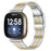 For Fitbit Versa 4 / Sense 2 Stylish 5 Beads Stainless Steel Watch Band Replacement Wrist Strap - Silver / Gold - 2