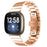 For Fitbit Versa 4 / Sense 2 Stainless Steel Watch Band Butterfly Buckle Replacement Strap - Rose Gold - 2
