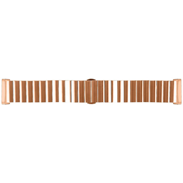 For Fitbit Versa 4 / Sense 2 Stainless Steel Watch Band Butterfly Buckle Replacement Strap - Rose Gold - 3