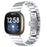 For Fitbit Versa 4 / Sense 2 Stainless Steel Smartwatch Strap Butterfly Buckle Replacement Wrist Band - Silver - 2
