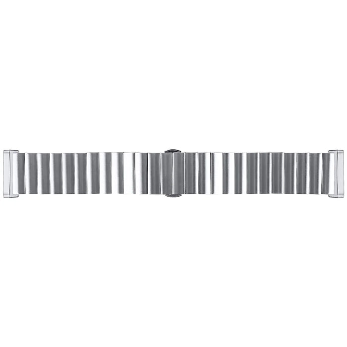 For Fitbit Versa 4 / Sense 2 Stainless Steel Smartwatch Strap Butterfly Buckle Replacement Wrist Band - Silver - 3