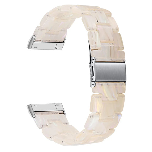 For Fitbit Versa 4 / Sense 2 Resin Watch Band Strap Adjustable Bracelet with Stainless Steel Buckle - Fluorescent - 1