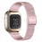 For Fitbit Versa 4 / Sense 2 Adjustable Stainless Steel Watch Band Replacement Wrist Strap - Rose Pink - 1