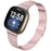 For Fitbit Versa 4 / Sense 2 Adjustable Stainless Steel Watch Band Replacement Wrist Strap - Rose Pink - 4