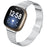 For Fitbit Versa 4 / Sense 2 Adjustable Stainless Steel Smartwatch Strap Replacement Wrist Band - Silver - 4