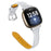 For Fitbit Versa 4 / Sense 2 Genuine Cow Leather Watch Band 20mm Slim Watch Strap - Bright Silver - 2
