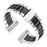 For Fitbit Versa 4 / Sense 2 Stylish 3 Beads Stainless Steel Smart Watch Band Replacement Wrist Strap - Silver / Black - 1