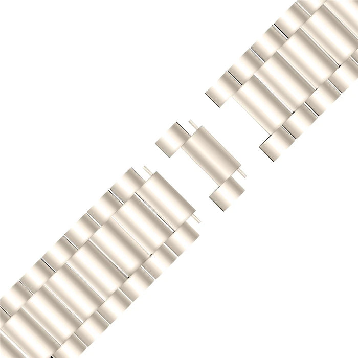 For Fitbit Versa 4 / Sense 2 Smart Watch Replacement Band 3 Beads Stainless Steel Wrist Strap - Champagne Gold - 5
