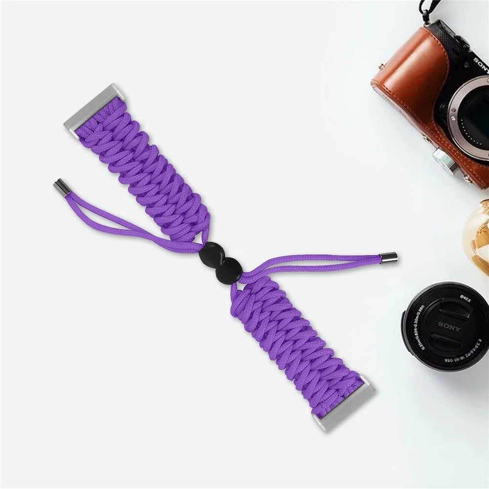 For Fitbit Versa 4 / Sense 2 Smart Watch Band Adjustable Braided Wrist Strap - Purple - 5