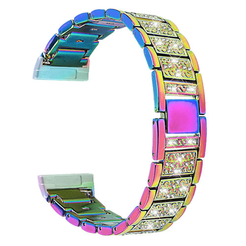 For Fitbit Versa 4 / Sense 2 Zinc Alloy Smartwatch Strap Rhinestone Decor Watch Band Repair Part - Multi-color - 1