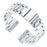 For Fitbit Versa 4 / Sense 2 Watch Strap Stainless Steel 3-Bead Smart Band Strap Replacement - Silver - 1