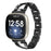 For Fitbit Versa 4 / Sense 2 X-shape Rhinestones Decor Watch Strap Zinc Alloy Replacement Wrist Band - Black - 2
