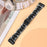 For Fitbit Versa 4 / Sense 2 Resin Watch Strap Stainless Steel Rhinestone Decor Watch Band - Black - 3