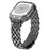 For Apple Watch Series 6 5 4 SE (2022) SE 40mm Watch Band Stainless Steel Rhinestone Decor Strap with Watch Case - Black - 1
