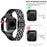 For Apple Watch Series 6 5 4 SE (2022) SE 40mm Watch Band Stainless Steel Rhinestone Decor Strap with Watch Case - Black - 3