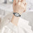 For Apple Watch Series 6 5 4 SE (2022) SE 40mm Watch Band Stainless Steel Rhinestone Decor Strap with Watch Case - Black - 6
