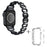 For Apple Watch Series 1 / 2 / 3 38mm Rhinestones Decor Oval Alloy Wrist Strap + Transparent PC Watch Case - Black - 1