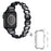 For Apple Watch Series 7 / 8 41mm Replacement Strap Rhinestones Decor Oval Alloy Band + Clear PC Watch Case - Black - 1