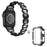 For Apple Watch Series 7 / 8 41mm Replacement Rhinestones Decor Oval Alloy Strap + PC Watch Protective Case - Black - 1
