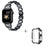 For Apple Watch Series 7 / 8 41mm Replacement Rhinestones Decor Oval Alloy Strap + PC Watch Protective Case - Black - 2