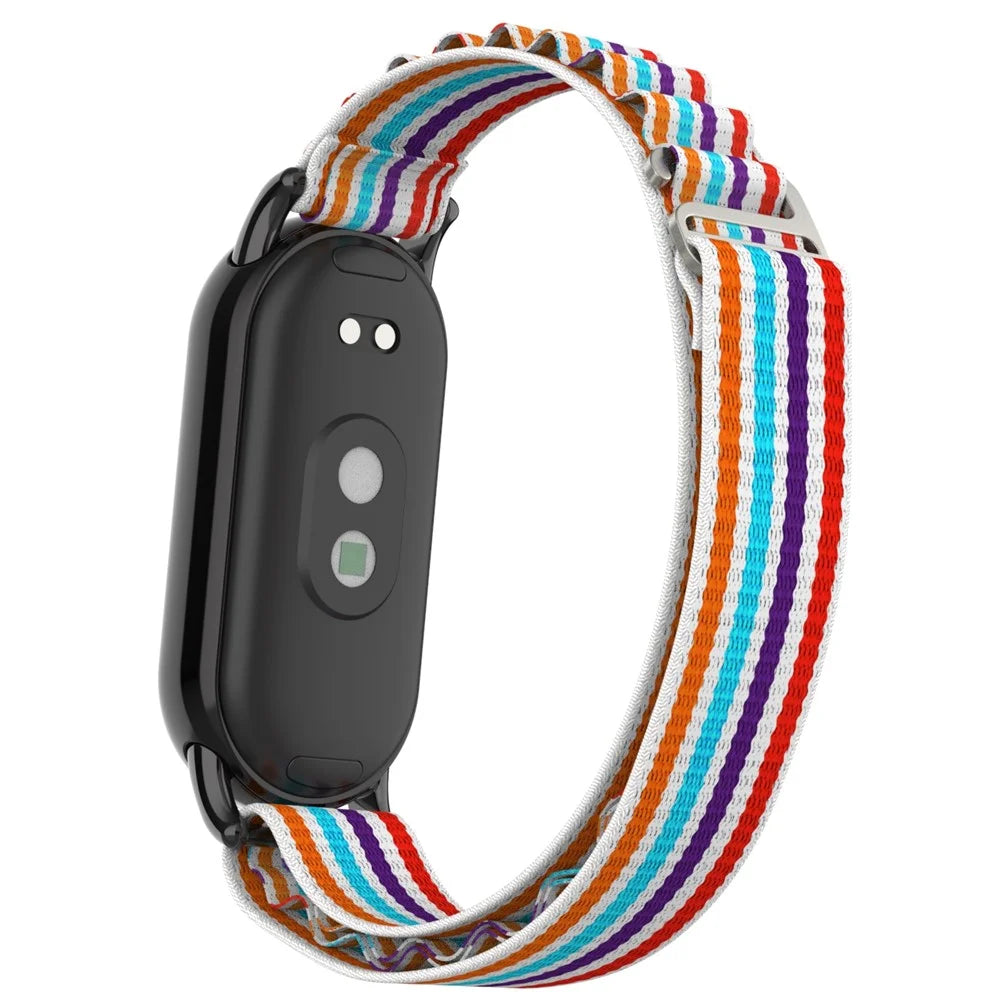 Nylon Watch Band for Xiaomi Smart Band 9 NFC / 9 / 8 NFC / 8 Wrist Strap with Black Connector - Colorful - 1