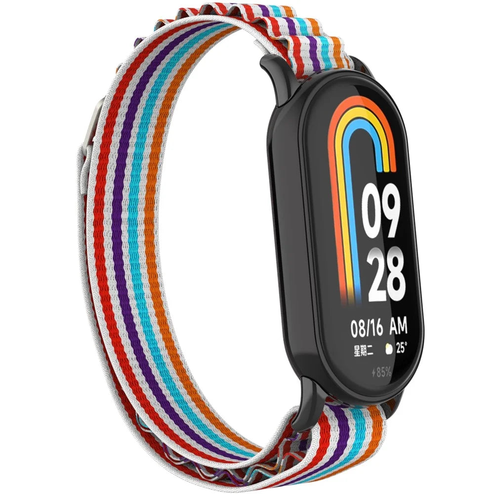 Nylon Watch Band for Xiaomi Smart Band 9 NFC / 9 / 8 NFC / 8 Wrist Strap with Black Connector - Colorful - 3