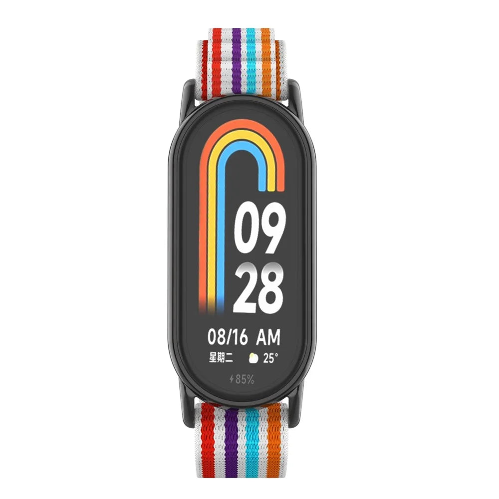 Nylon Watch Band for Xiaomi Smart Band 9 NFC / 9 / 8 NFC / 8 Wrist Strap with Black Connector - Colorful - 4