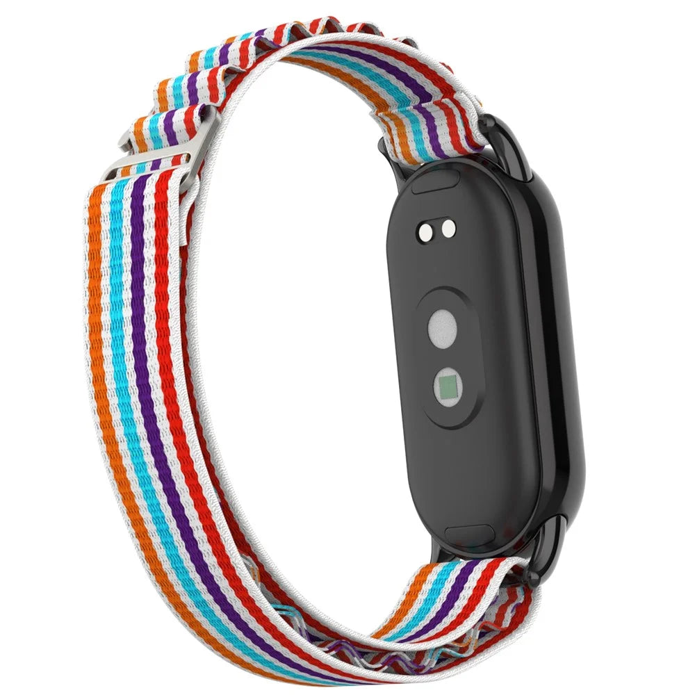 Nylon Watch Band for Xiaomi Smart Band 9 NFC / 9 / 8 NFC / 8 Wrist Strap with Black Connector - Colorful - 5