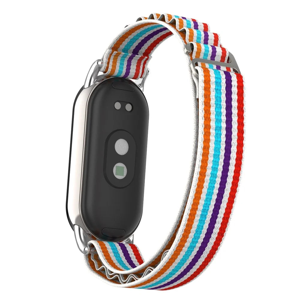 Replacement Watch Band for Xiaomi Smart Band 9 NFC / 9 / 8 NFC / 8 Nylon Wrist Strap with Silver Connector - Colorful - 1
