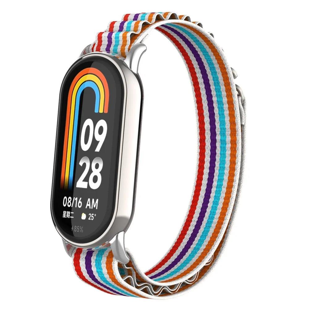 Replacement Watch Band for Xiaomi Smart Band 9 NFC / 9 / 8 NFC / 8 Nylon Wrist Strap with Silver Connector - Colorful - 2