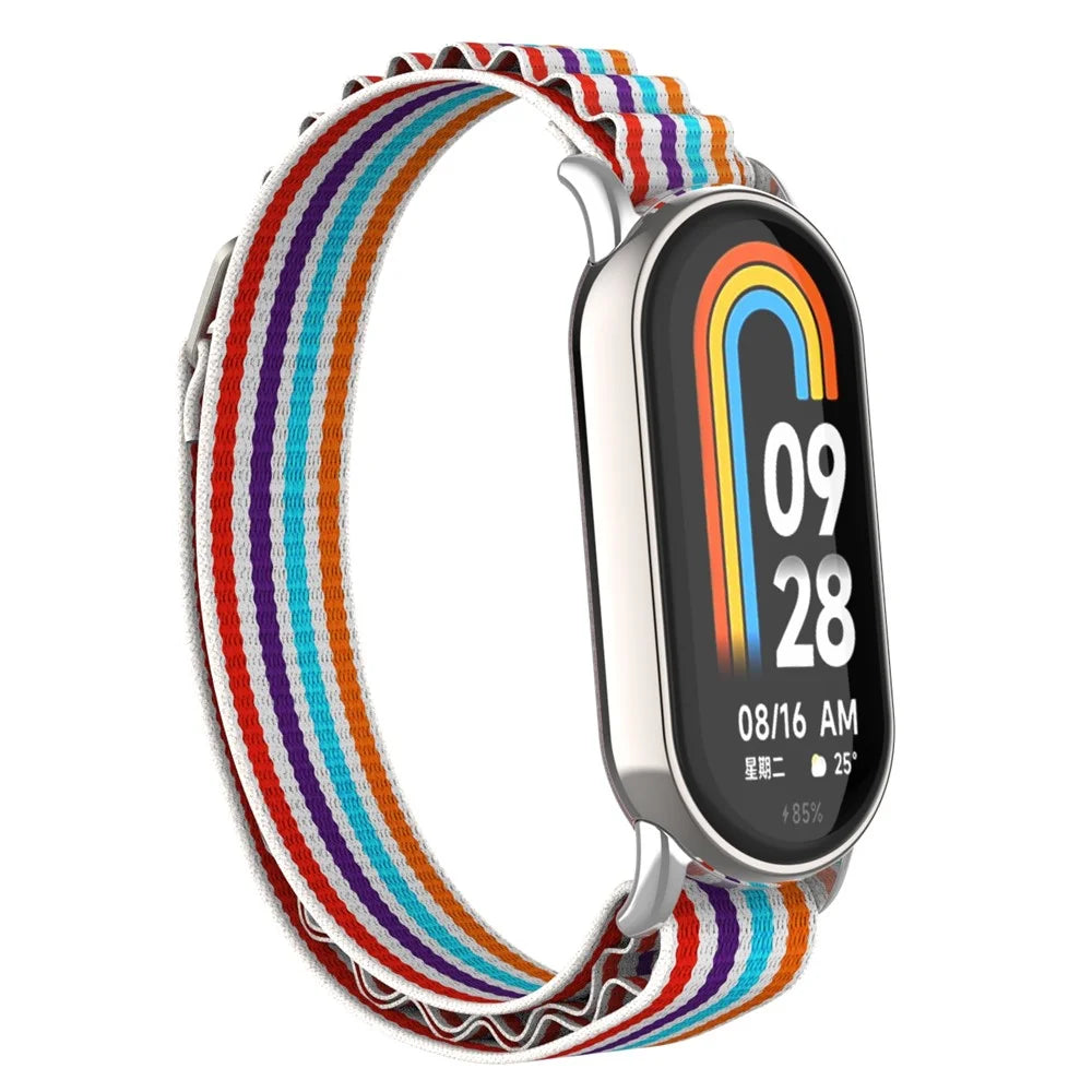 Replacement Watch Band for Xiaomi Smart Band 9 NFC / 9 / 8 NFC / 8 Nylon Wrist Strap with Silver Connector - Colorful - 3