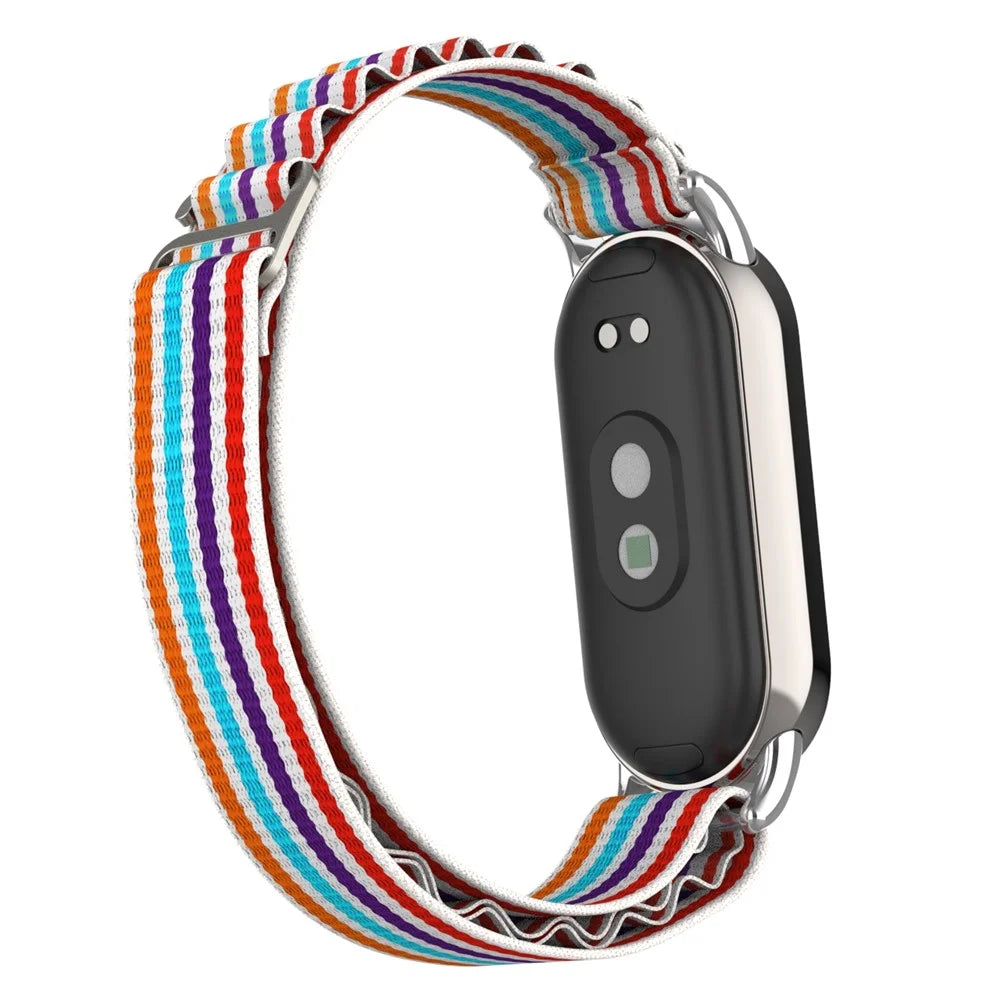 Replacement Watch Band for Xiaomi Smart Band 9 NFC / 9 / 8 NFC / 8 Nylon Wrist Strap with Silver Connector - Colorful - 5