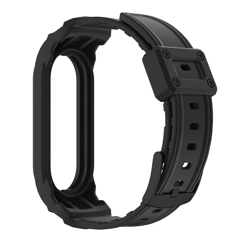 For Xiaomi Mi Band 5 / 6 / 7  Integrated TPU Watch Case Wrist Band Replacement Watch Strap - Black - 2