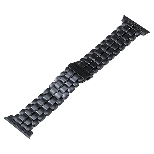 For Apple Watch Ultra 3 2 1 49mm / Series 11 10 46mm / 9 8 7 45mm / SE3 SE2 SE 6 5 4 44mm / 3 2 1 42mm Titanium Steel Watch Band 5 Beads Replace Strap - Black - 1