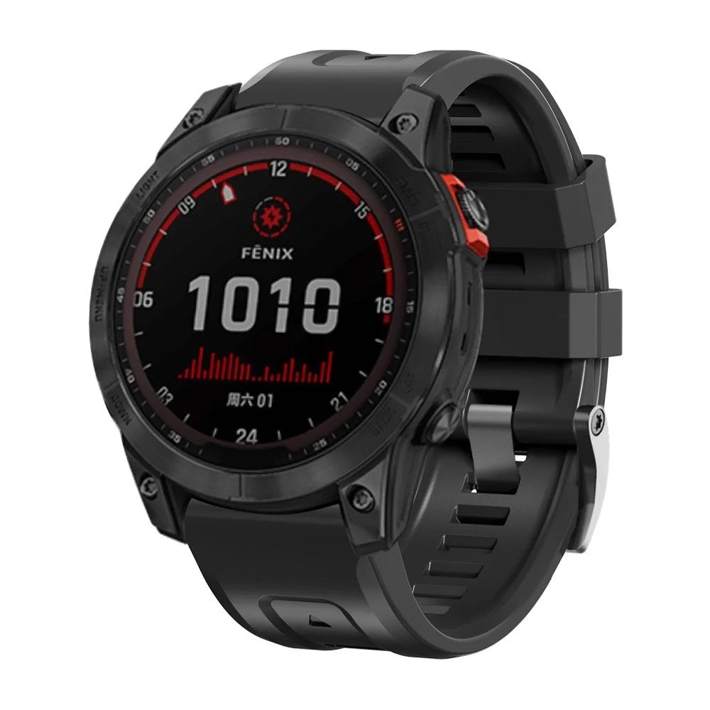 Silicone Watch Band for Garmin Forerunner 965 / 955 / 945 / 935 Waterproof Soft Strap with Black Buckle - Black - 2