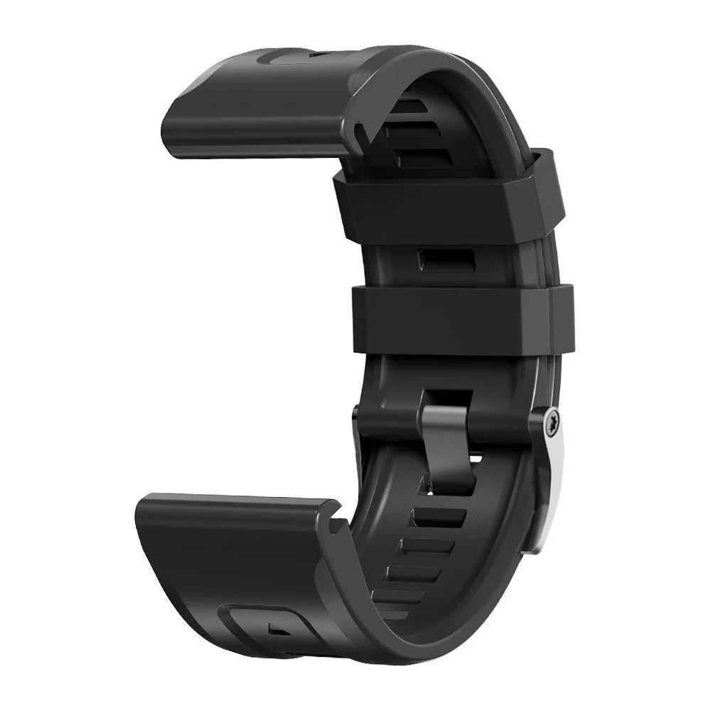 Silicone Watch Band for Garmin Forerunner 965 / 955 / 945 / 935 Waterproof Soft Strap with Black Buckle - Black - 3