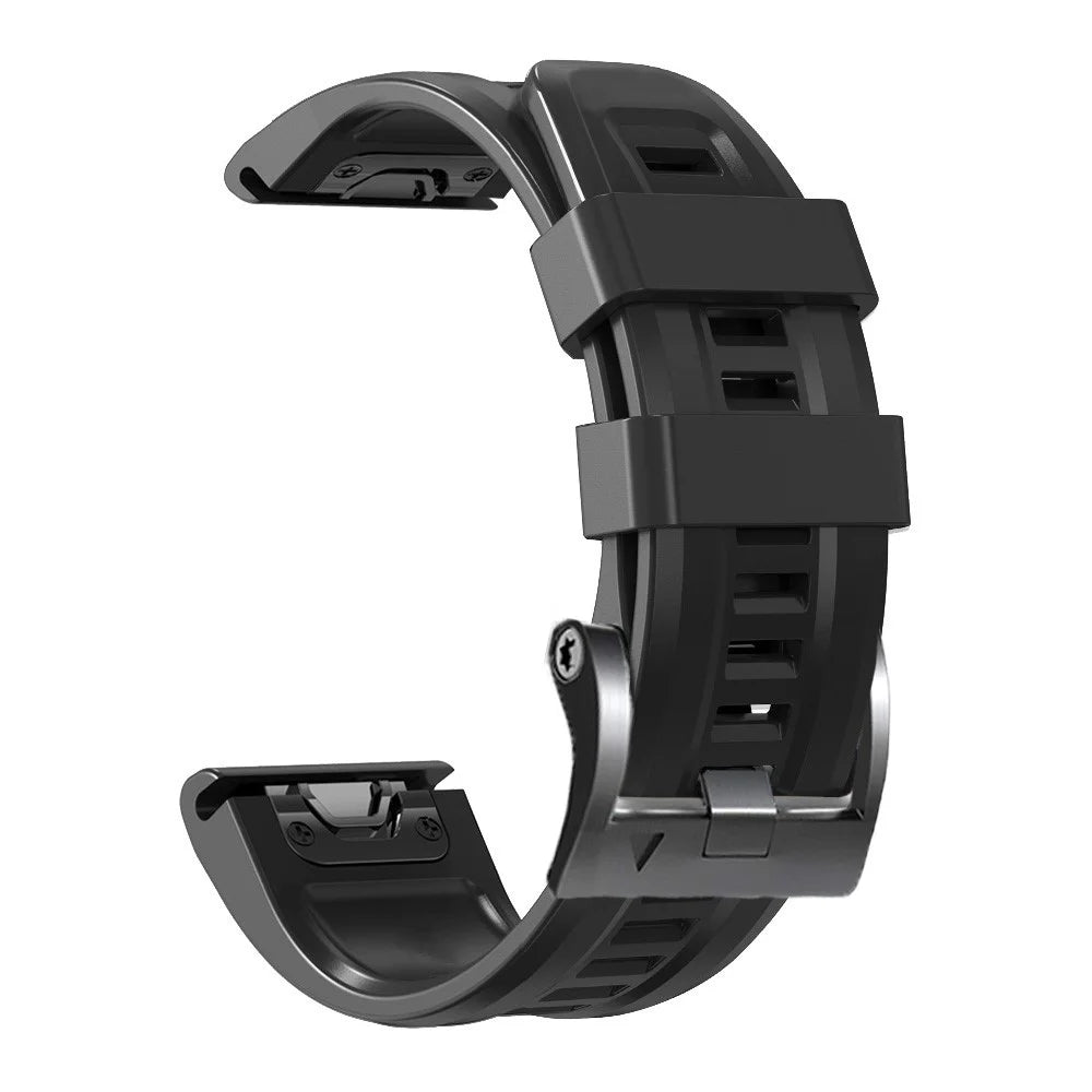 Silicone Watch Band for Garmin Forerunner 965 / 955 / 945 / 935 Waterproof Soft Strap with Black Buckle - Black - 4